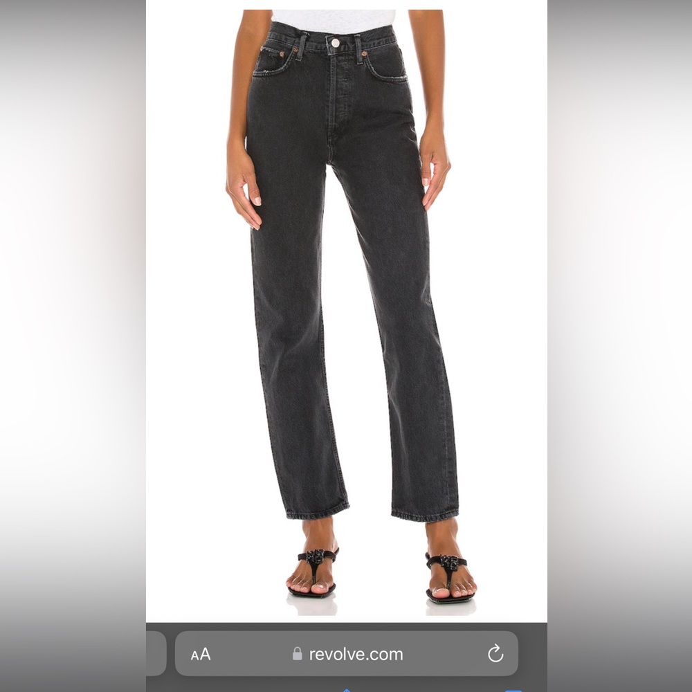 AGOLDE 90's Pinch Waist in Black Tea Size 26 NWOT